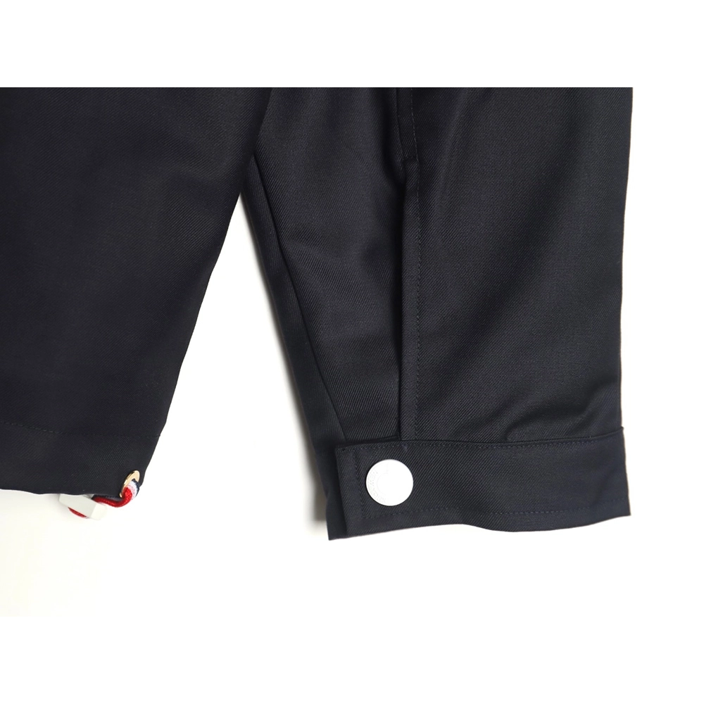 Thom Browne yarndyed fourbar zipup trench coat,Thom Browne Jacket,Jacket,APPAREL