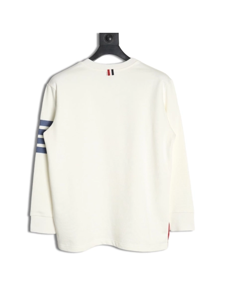 Thom Browne FourBar YarnDyed Crew Neck Sweatshirt,Thom Browne Sweatshirt,Sweatshirt,APPAREL