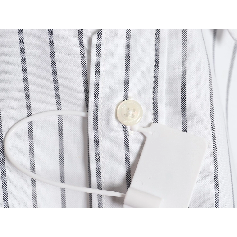 Thom Browne Cotton Vertical Stripe Double Ribbon Long Sleeve Shirt,Thom Browne Shirt,Shirt,APPAREL