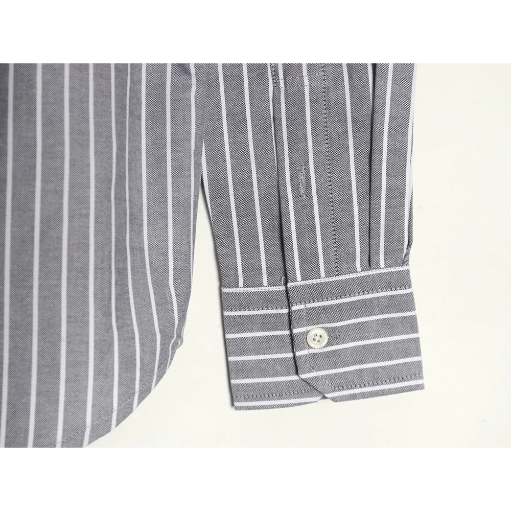 Thom Browne Cotton Vertical Stripe Double Ribbon Long Sleeve Shirt,Thom Browne Shirt,Shirt,APPAREL