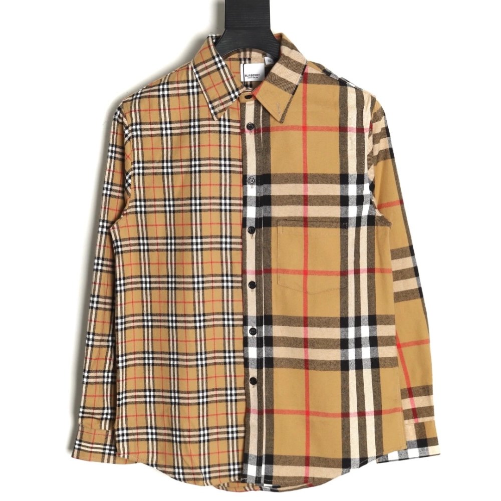 Burberry Double Brushed Striped Check Classic Shirt,Burberry Shirt,Shirt,APPAREL