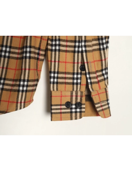 Burberry Double Brushed Striped Check Classic Shirt,Burberry Shirt,Shirt,APPAREL