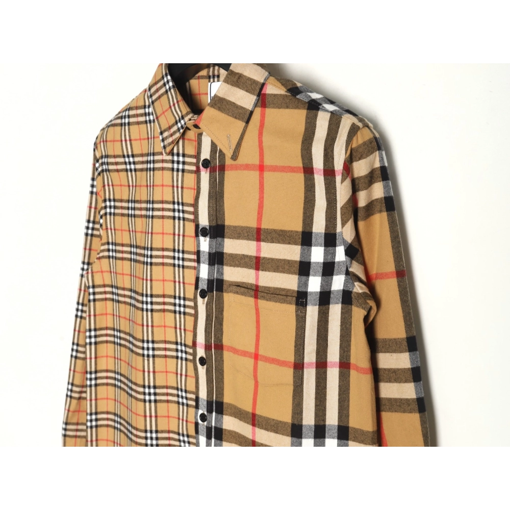 Burberry Double Brushed Striped Check Classic Shirt,Burberry Shirt,Shirt,APPAREL