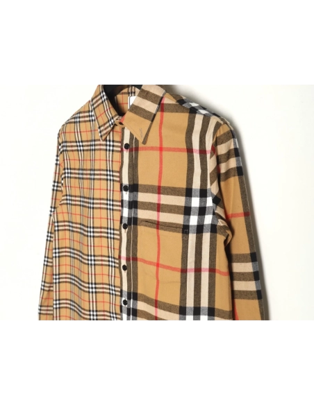 Burberry Double Brushed Striped Check Classic Shirt,Burberry Shirt,Shirt,APPAREL