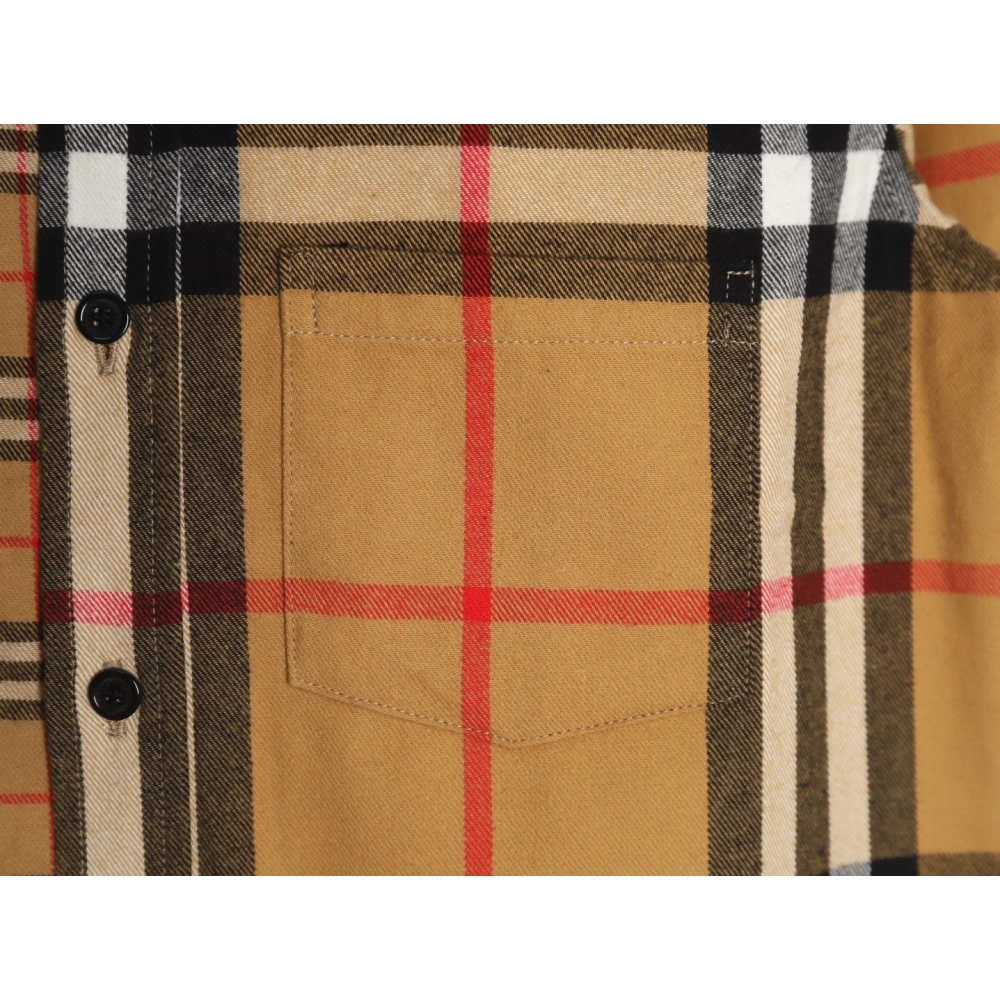 Burberry Double Brushed Striped Check Classic Shirt,Burberry Shirt,Shirt,APPAREL