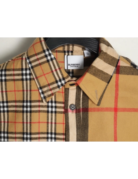 Burberry Double Brushed Striped Check Classic Shirt,Burberry Shirt,Shirt,APPAREL