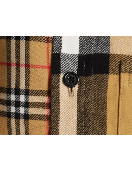 Burberry Double Brushed Striped Check Classic Shirt,Burberry Shirt,Shirt,APPAREL