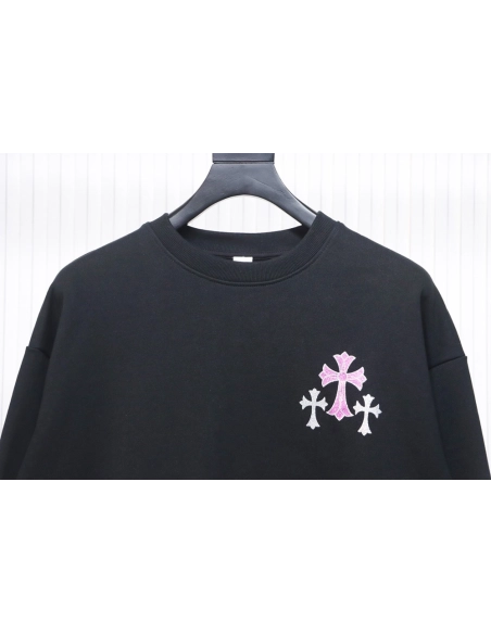 Chrome Hearts Pink Horseshoe Cross Print Crewneck Sweatshirt,Chrome Hearts Sweatshirt,Sweatshirt,APPAREL