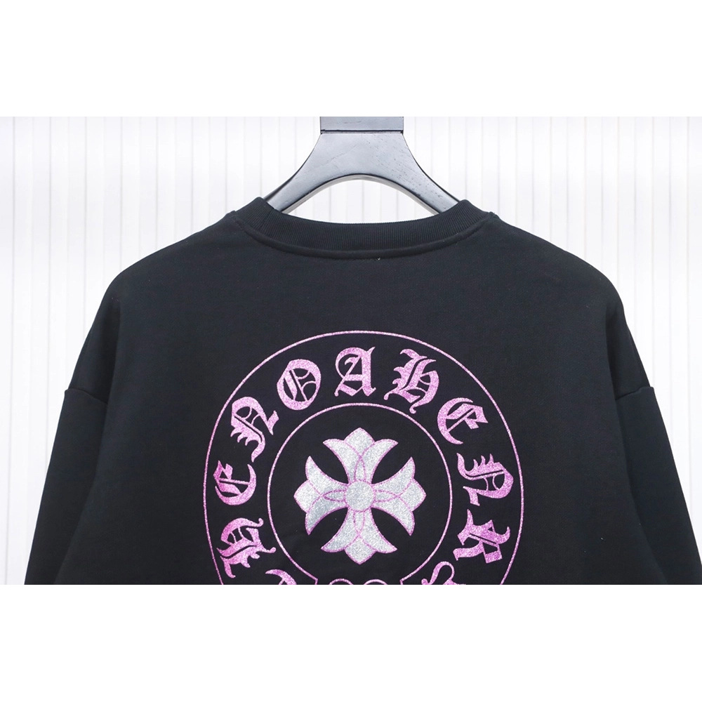 Chrome Hearts Pink Horseshoe Cross Print Crewneck Sweatshirt,Chrome Hearts Sweatshirt,Sweatshirt,APPAREL
