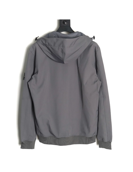 Stone Island Plain Hooded ZipUp Jacket,Stone Island Jacket,Jacket,APPAREL