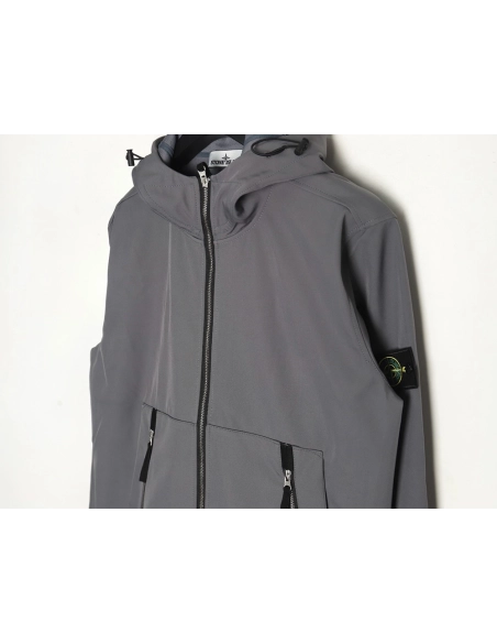 Stone Island Plain Hooded ZipUp Jacket,Stone Island Jacket,Jacket,APPAREL