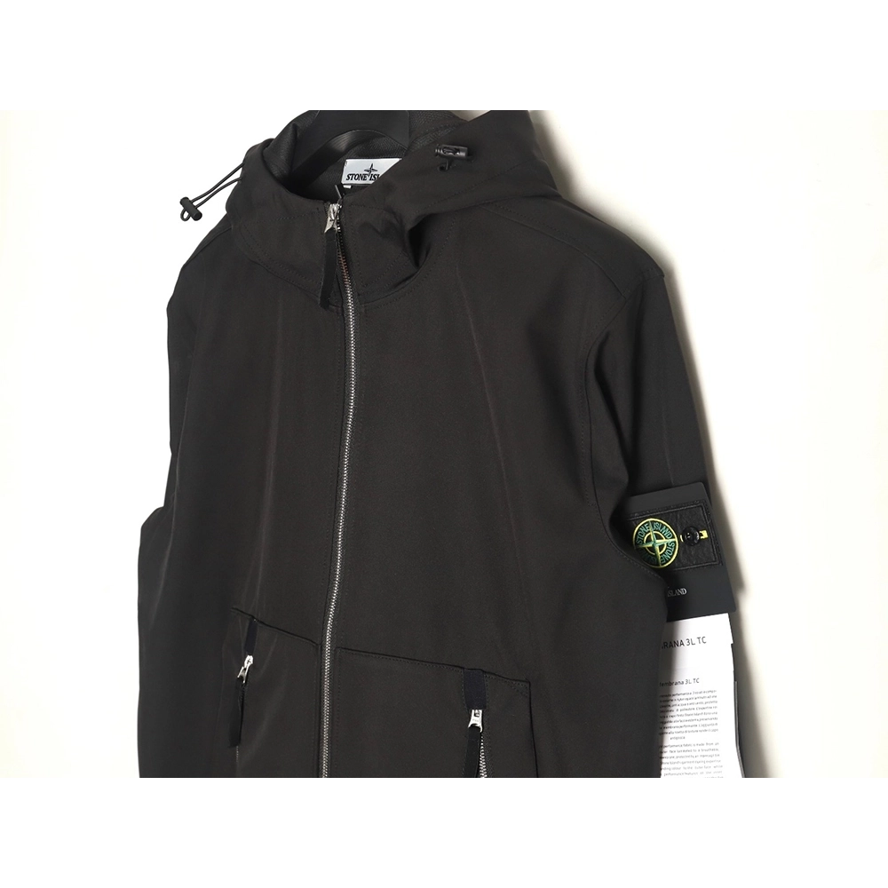 Stone Island Plain Hooded ZipUp Jacket,Stone Island Jacket,Jacket,APPAREL