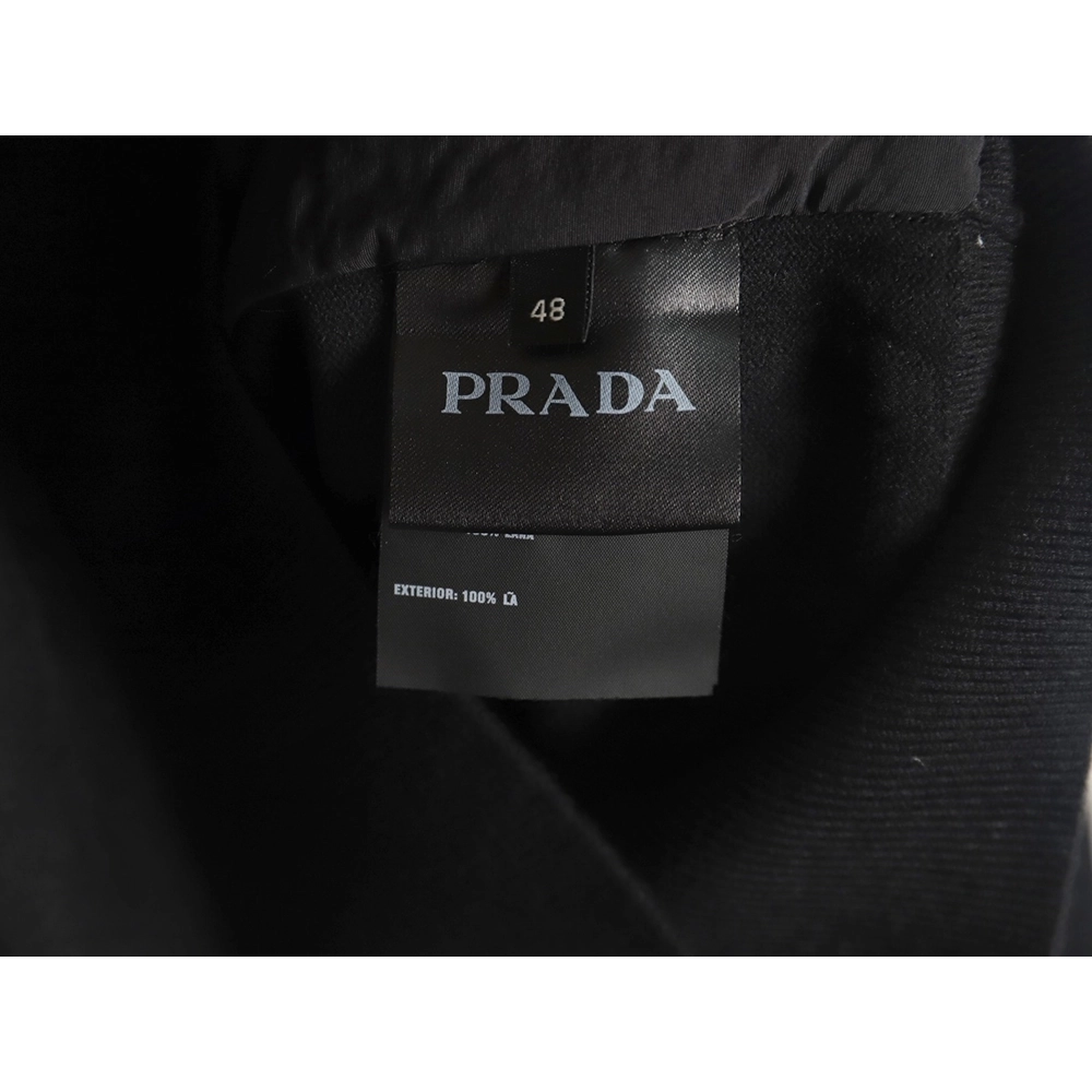 Prada inverted triangle logo nylon splicing wool jacket,Prada Jacket,Jacket,APPAREL