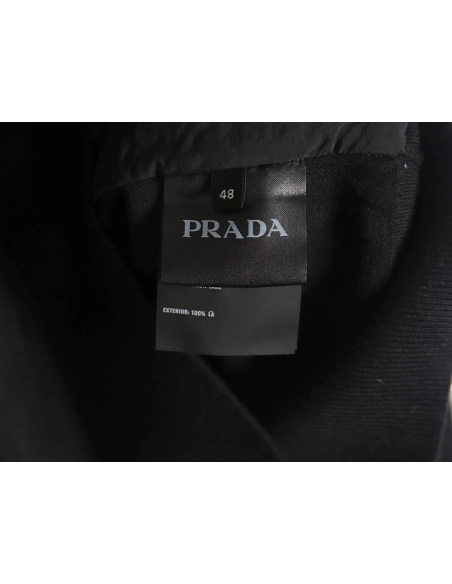 Prada inverted triangle logo nylon splicing wool jacket,Prada Jacket,Jacket,APPAREL