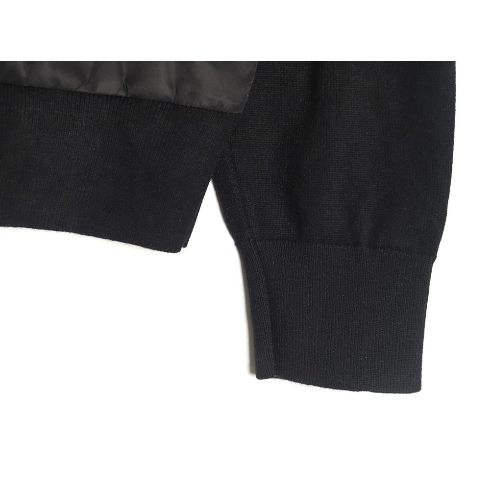 Prada inverted triangle logo nylon splicing wool jacket,Prada Jacket,Jacket,APPAREL