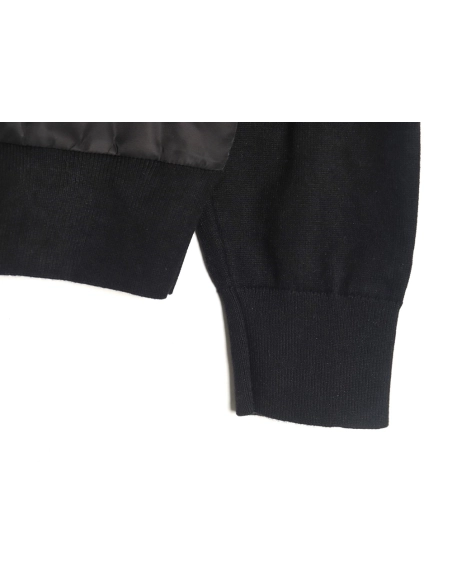 Prada inverted triangle logo nylon splicing wool jacket,Prada Jacket,Jacket,APPAREL