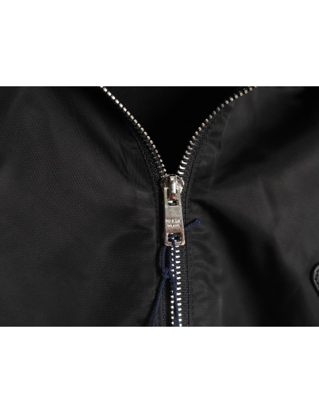 Prada inverted triangle logo nylon splicing wool jacket,Prada Jacket,Jacket,APPAREL