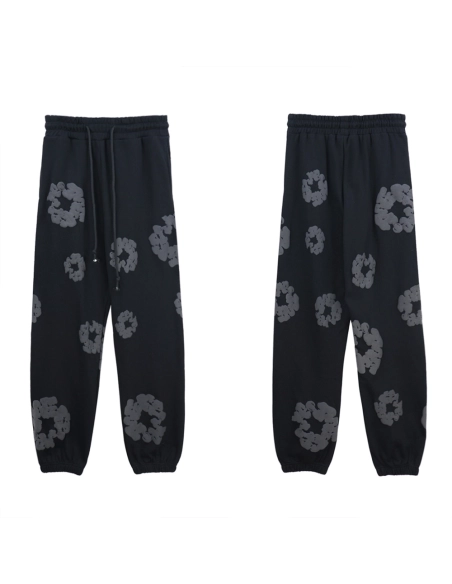 Denim Tears Cotton Wreath Sweatpants Black Monochrome,Denim Tears