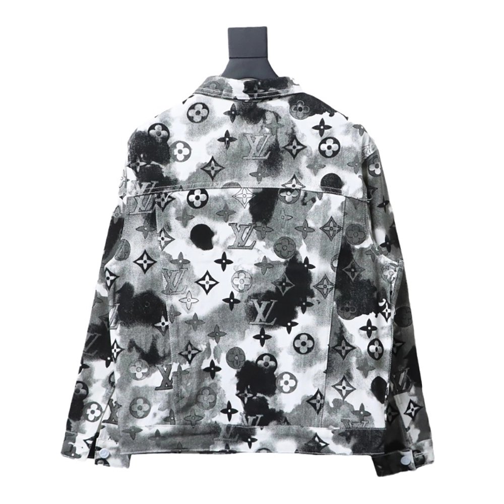 LouisVuitton ink camouflage monogram full print denim jacket,Louis Vuitton