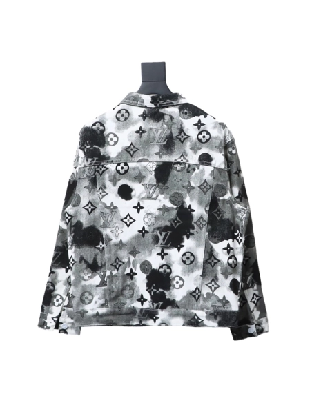 LouisVuitton ink camouflage monogram full print denim jacket,Louis Vuitton