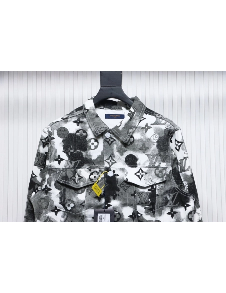 LouisVuitton ink camouflage monogram full print denim jacket,Louis Vuitton