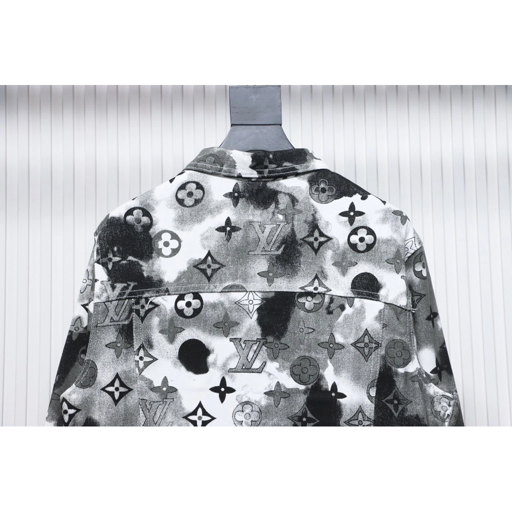LouisVuitton ink camouflage monogram full print denim jacket,Louis Vuitton