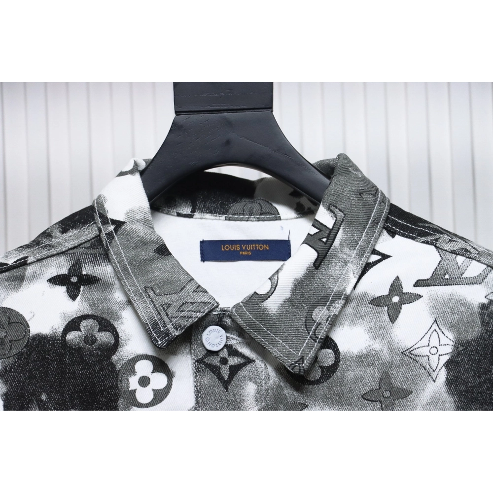 LouisVuitton ink camouflage monogram full print denim jacket,Louis Vuitton