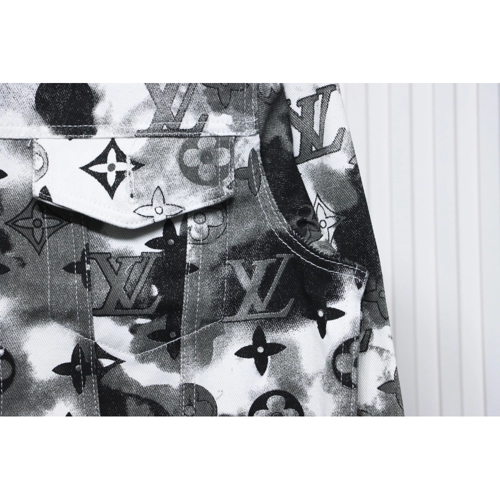 LouisVuitton ink camouflage monogram full print denim jacket,Louis Vuitton