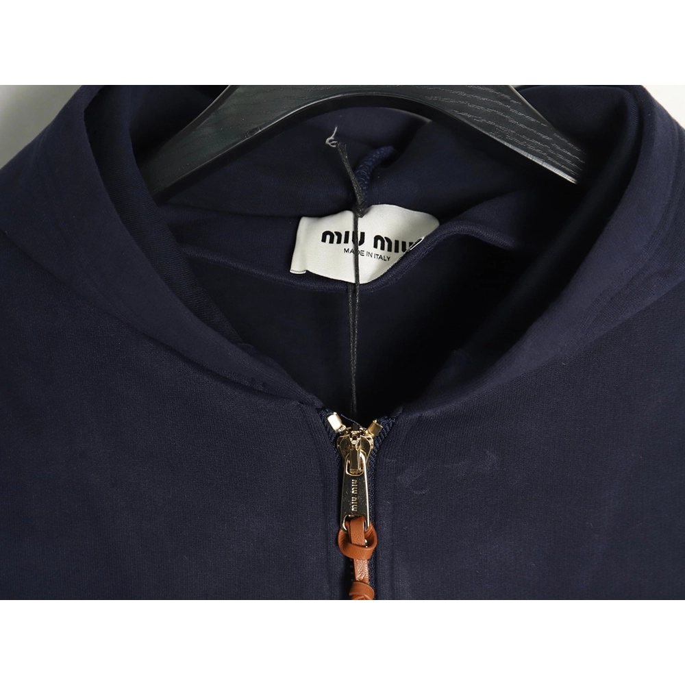 Miu Miu embroidered logo air cotton zip-up jacket,Miu Miu