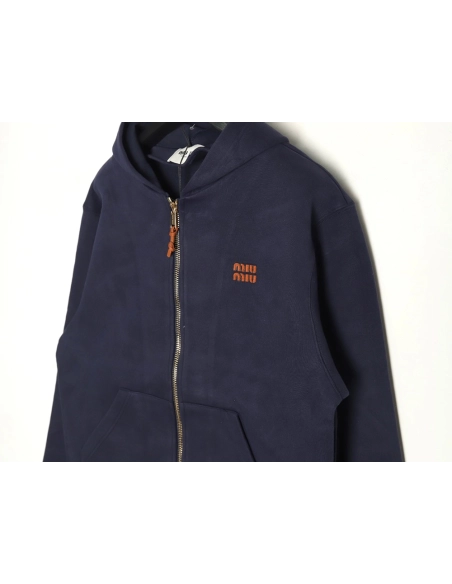 Miu Miu embroidered logo air cotton zip-up jacket,Miu Miu