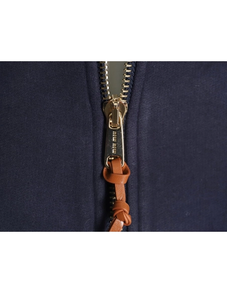 Miu Miu embroidered logo air cotton zip-up jacket,Miu Miu