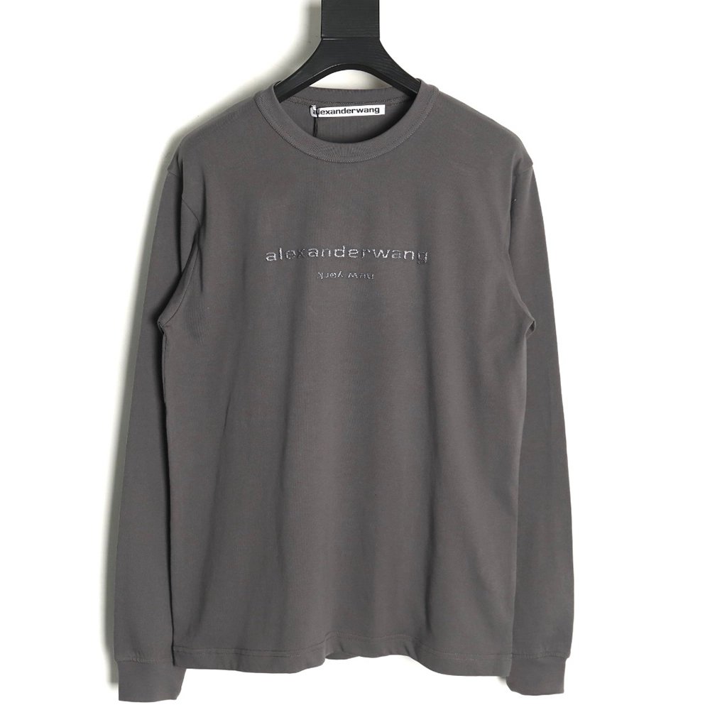 Alexander Wang 3D embossed glitter logo long-sleeved T-shirt,Alexander Wang