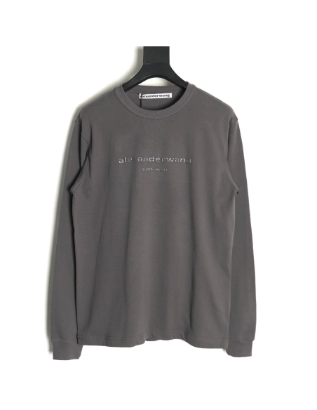 Alexander Wang 3D embossed glitter logo long-sleeved T-shirt,Alexander Wang