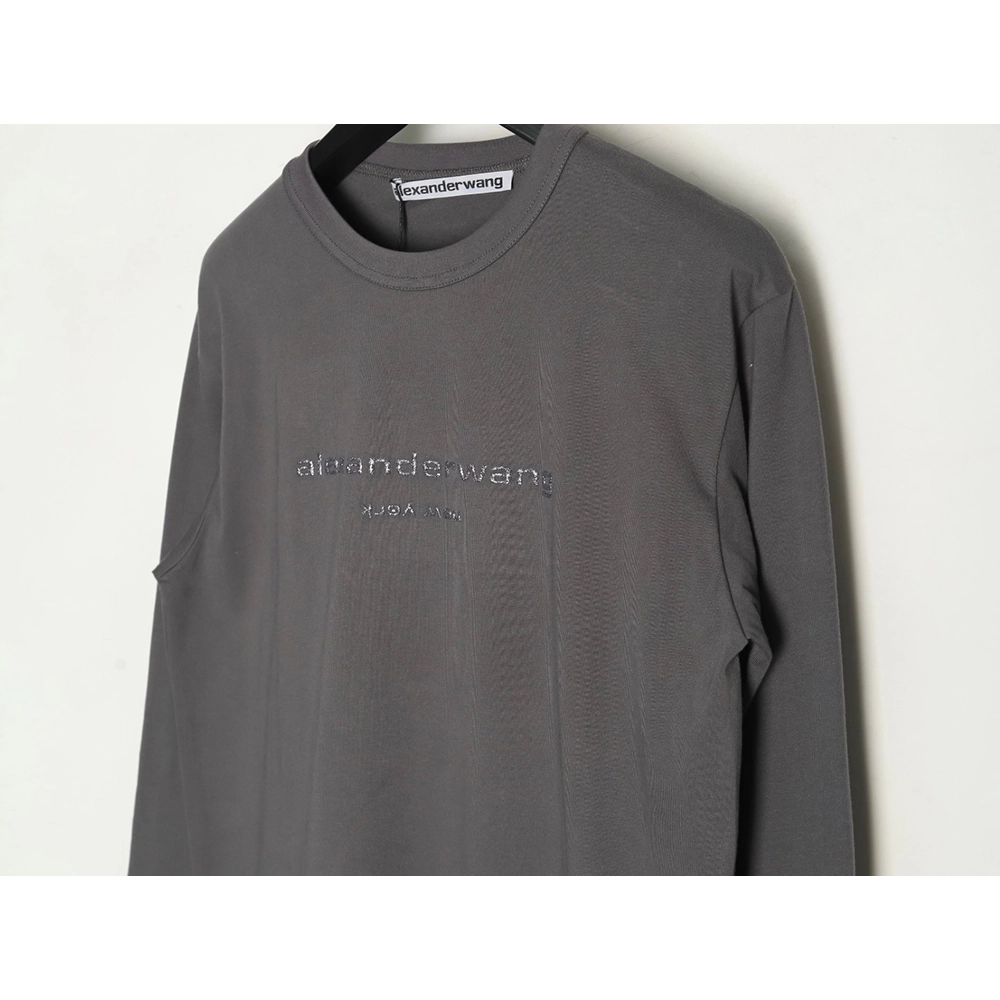 Alexander Wang 3D embossed glitter logo long-sleeved T-shirt,Alexander Wang