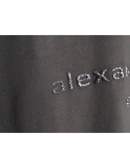 Alexander Wang 3D embossed glitter logo long-sleeved T-shirt,Alexander Wang