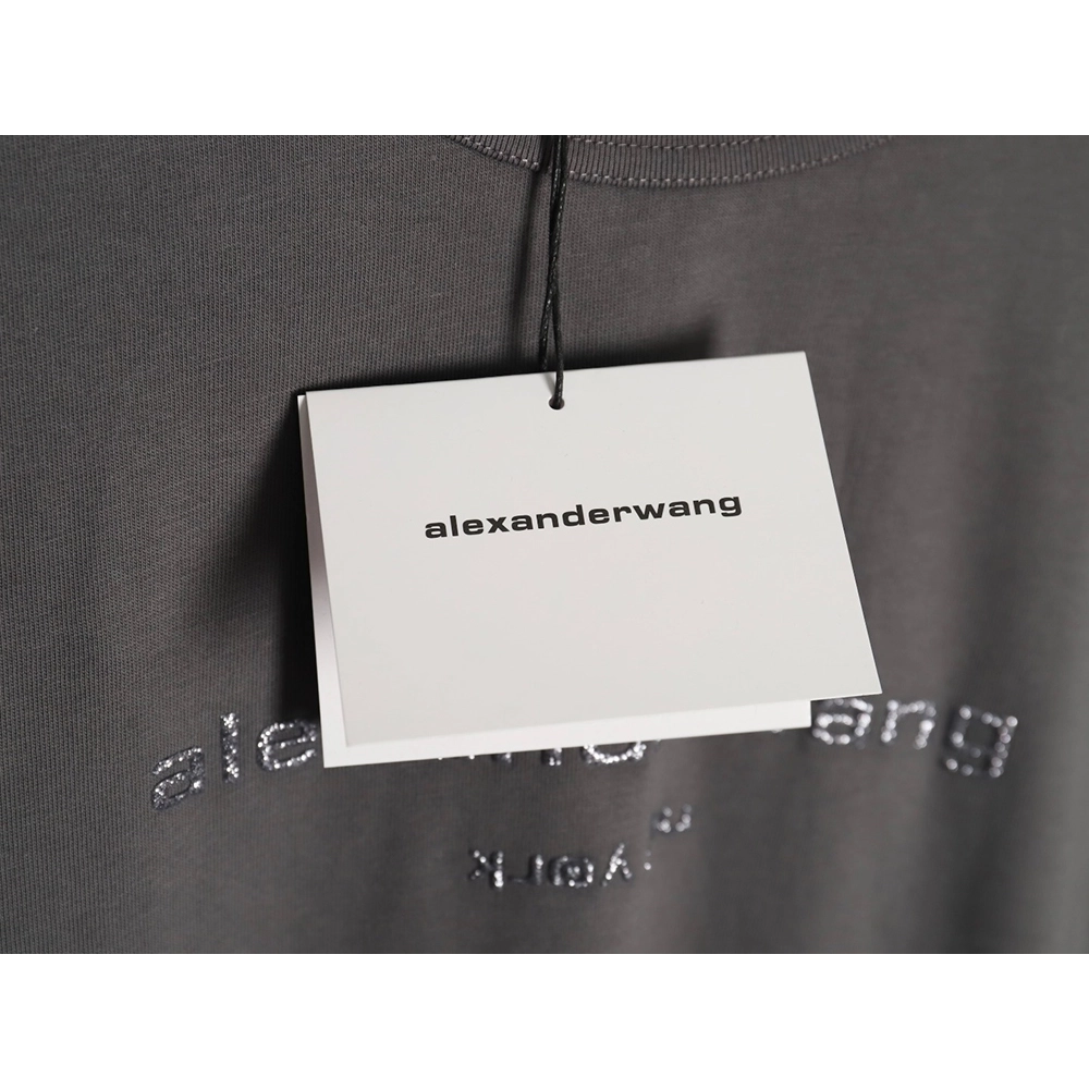 Alexander Wang 3D embossed glitter logo long-sleeved T-shirt,Alexander Wang