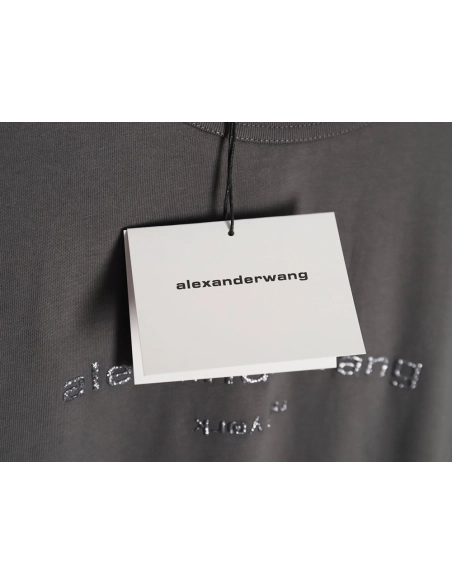 Alexander Wang 3D embossed glitter logo long-sleeved T-shirt,Alexander Wang