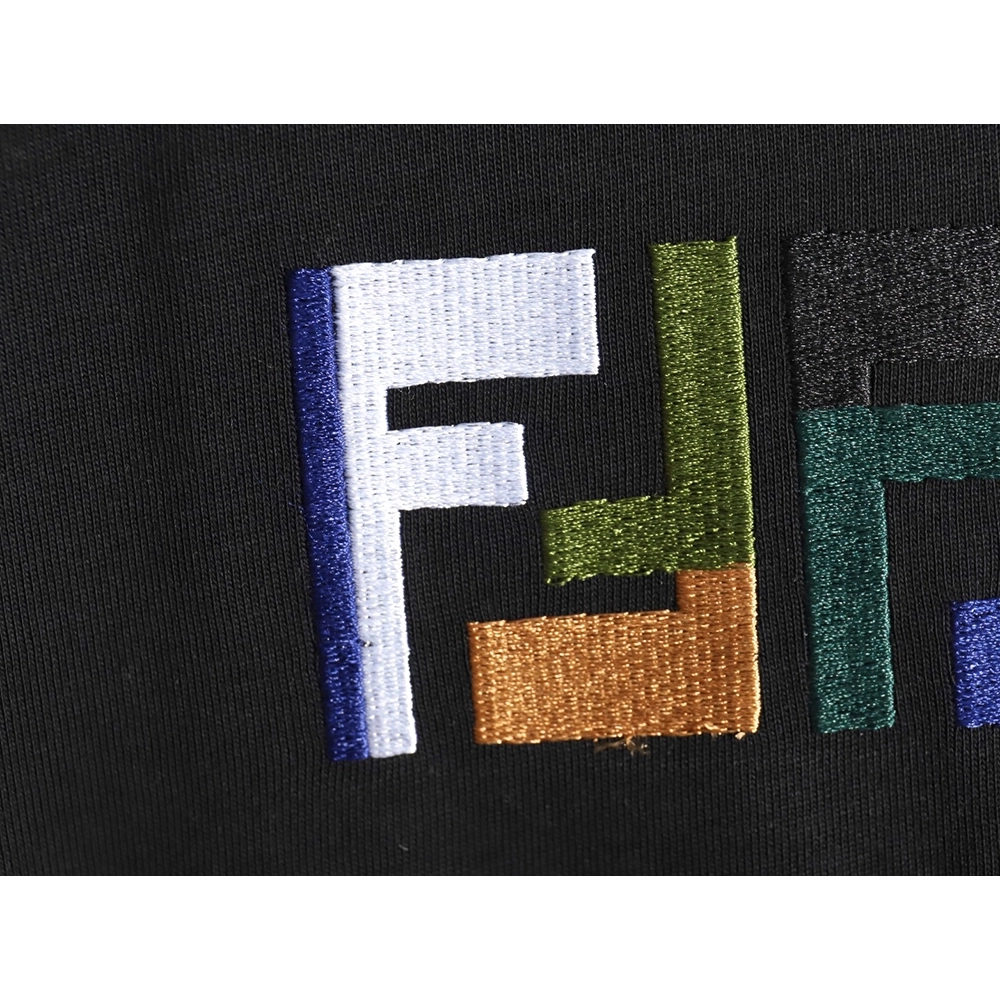 Fendi colorful embroidered ff letter pattern short-sleeved T-shirt TSK1,Fendi