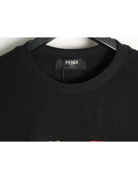 Fendi colorful embroidered ff letter pattern short-sleeved T-shirt TSK1,Fendi