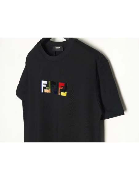 Fendi colorful embroidered ff letter pattern short-sleeved T-shirt TSK1,Fendi