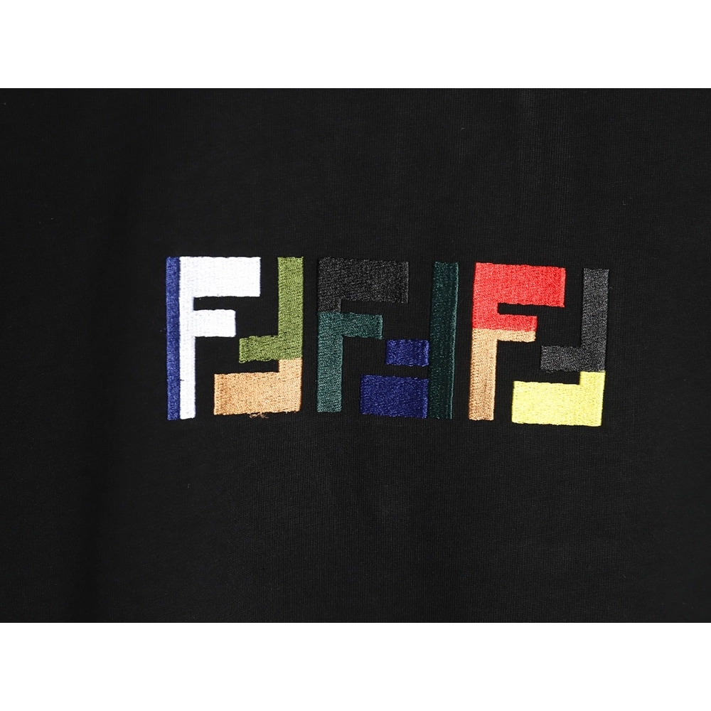 Fendi colorful embroidered ff letter pattern short-sleeved T-shirt TSK1,Fendi