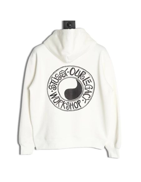 Stussy Tai Chi logo printed hooded plus fleece hoodie,Stussy