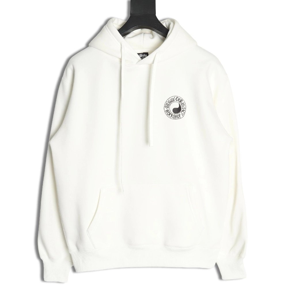 Stussy Tai Chi logo printed hooded plus fleece hoodie,Stussy
