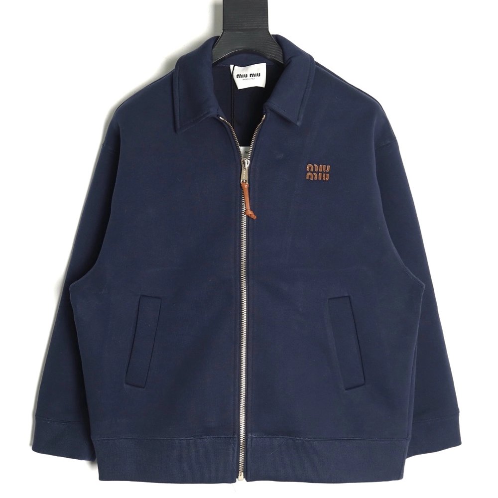 Miu Miu lettering appliqu¨¦ air layer zipper jacket,Miu Miu