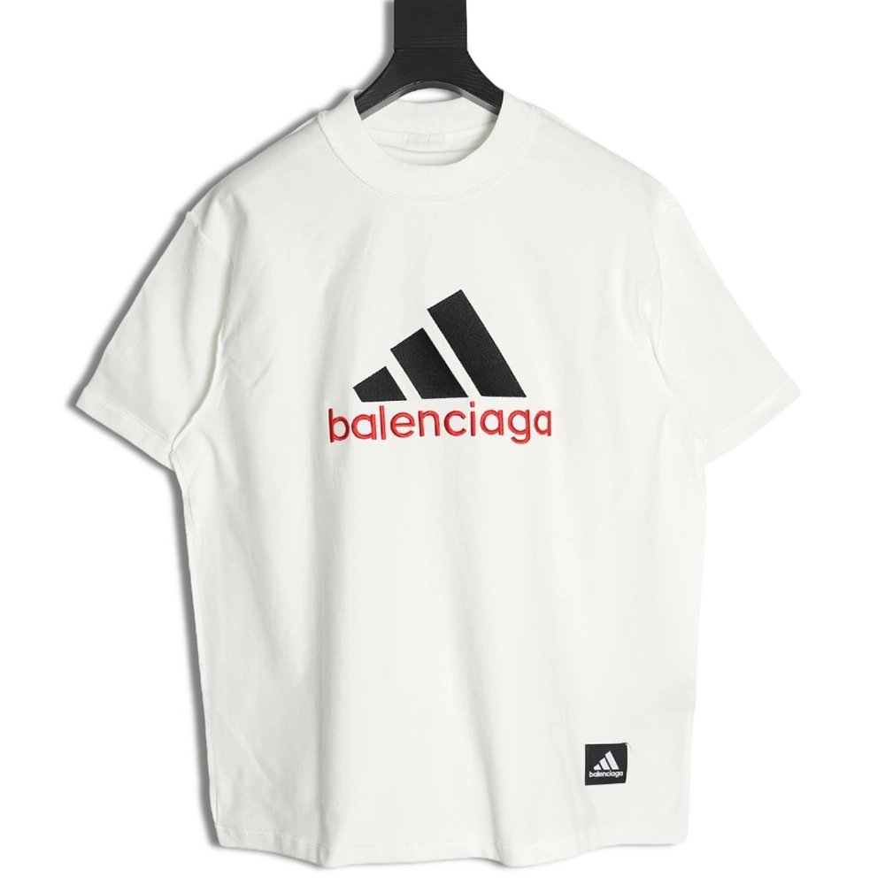 Balenciaga &amp; Adidas co-branded embroidered short-sleeved T-shirt,Balenciaga