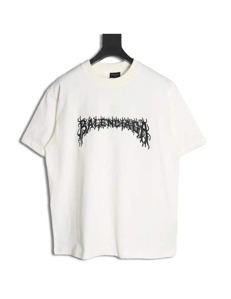 Balenciaga Lettering Embroidered LOGO Short Sleeve T-Shirt,Balenciaga