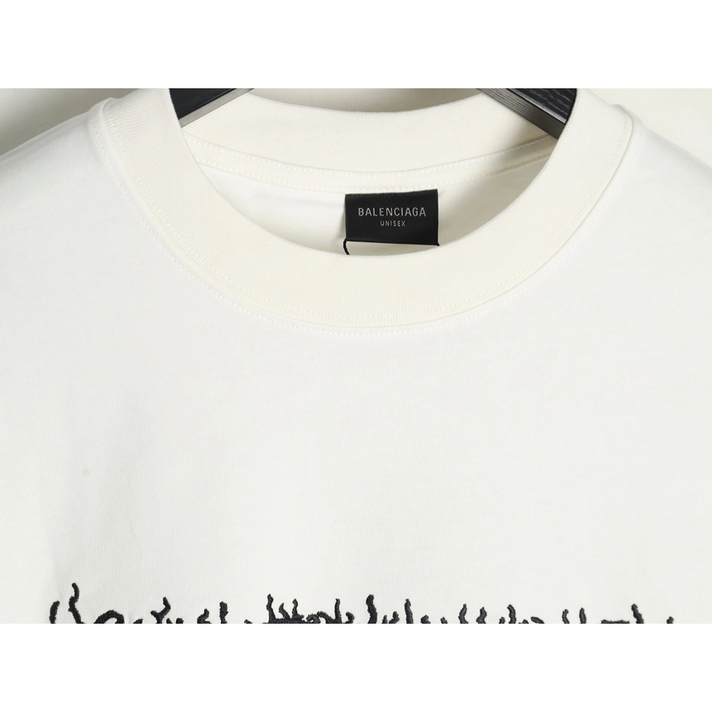 Balenciaga Lettering Embroidered LOGO Short Sleeve T-Shirt,Balenciaga