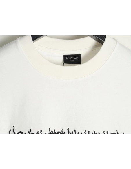 Balenciaga Lettering Embroidered LOGO Short Sleeve T-Shirt,Balenciaga