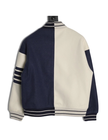 Thom Browne patchwork 4-bar baseball jersey jacket,Thom Browne
