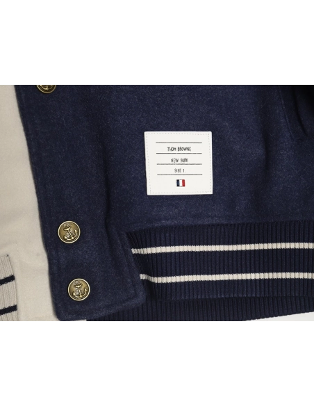 Thom Browne patchwork 4-bar baseball jersey jacket,Thom Browne